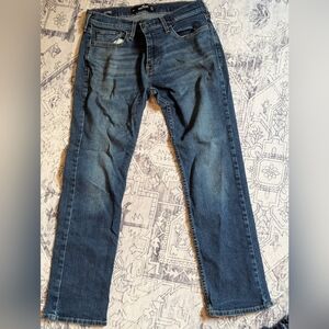 Hollister Men's Dark Blue Slim Straight Jeans